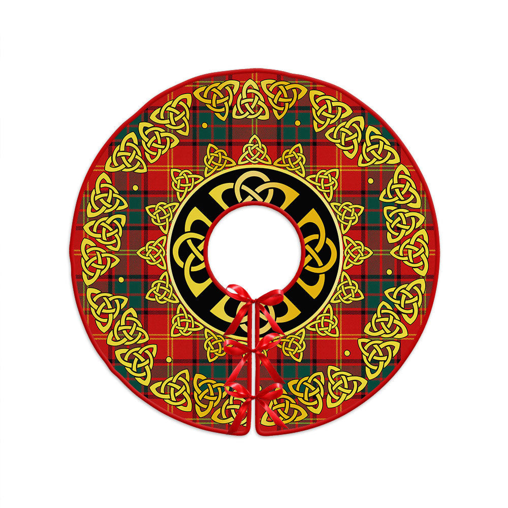 ScotsTee Shop Scottish Kirk Modern Clan Crest Tartan Christmas Tree Skirt Golden Celtic Heritage