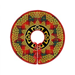 ScotsTee Shop Scottish Kirk Modern Clan Crest Tartan Christmas Tree Skirt Golden Celtic Heritage