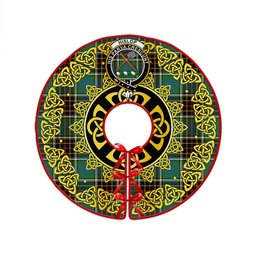 ScotsTee Shop Scottish Hislop #2 Ancient Clan Crest Tartan Christmas Tree Skirt Golden Celtic Heritage