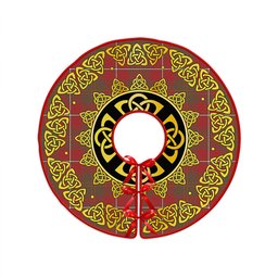 ScotsTee Shop Scottish Hay Weathered Clan Crest Tartan Christmas Tree Skirt Golden Celtic Heritage