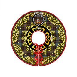 ScotsTee Shop Scottish Guthrie Weathered Clan Crest Tartan Christmas Tree Skirt Golden Celtic Heritage
