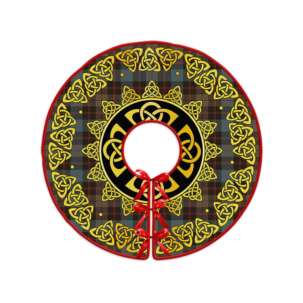 ScotsTee Shop Scottish Guthrie Weathered Clan Crest Tartan Christmas Tree Skirt Golden Celtic Heritage