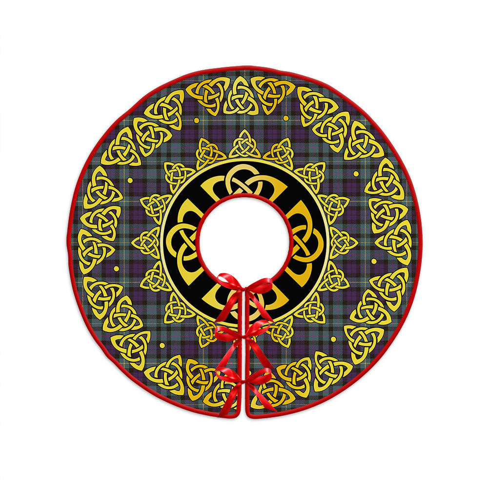 ScotsTee Shop Scottish MacBride Weathered Clan Crest Tartan Christmas Tree Skirt Golden Celtic Heritage