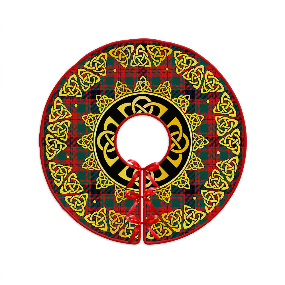 ScotsTee Shop Scottish Fulton 1999 Modern Clan Crest Tartan Christmas Tree Skirt Golden Celtic Heritage