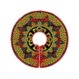 ScotsTee Shop Scottish Fulton 1999 Modern Clan Crest Tartan Christmas Tree Skirt Golden Celtic Heritage
