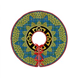 ScotsTee Shop Scottish Leith District Ancient Clan Crest Tartan Christmas Tree Skirt Golden Celtic Heritage