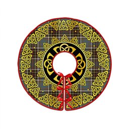 ScotsTee Shop Scottish Hislop #2 Weathered Clan Crest Tartan Christmas Tree Skirt Golden Celtic Heritage
