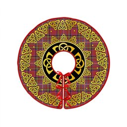 ScotsTee Shop Scottish Hepburn Weathered Clan Crest Tartan Christmas Tree Skirt Golden Celtic Heritage