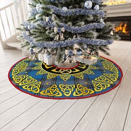 ScotsTee Shop Scottish Kinnaird Ancient Clan Crest Tartan Christmas Tree Skirt Golden Celtic Heritage