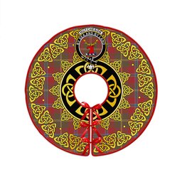 ScotsTee Shop Scottish Hutcheson Weathered Clan Crest Tartan Christmas Tree Skirt Golden Celtic Heritage
