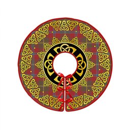 ScotsTee Shop Scottish Hutcheson Weathered Clan Crest Tartan Christmas Tree Skirt Golden Celtic Heritage