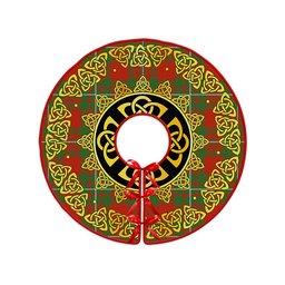 ScotsTee Shop Scottish MacGregor (Gregor) Ancient Clan Crest Tartan Christmas Tree Skirt Golden Celtic Heritage