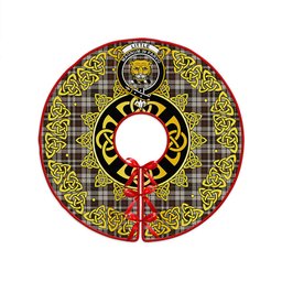 ScotsTee Shop Scottish Little Arisaid Weathered Clan Crest Tartan Christmas Tree Skirt Golden Celtic Heritage