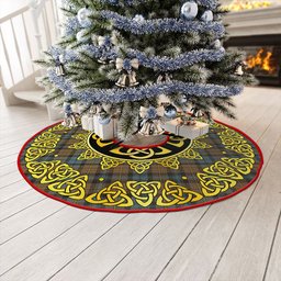 ScotsTee Shop Scottish Gordon Weathered Clan Crest Tartan Christmas Tree Skirt Golden Celtic Heritage