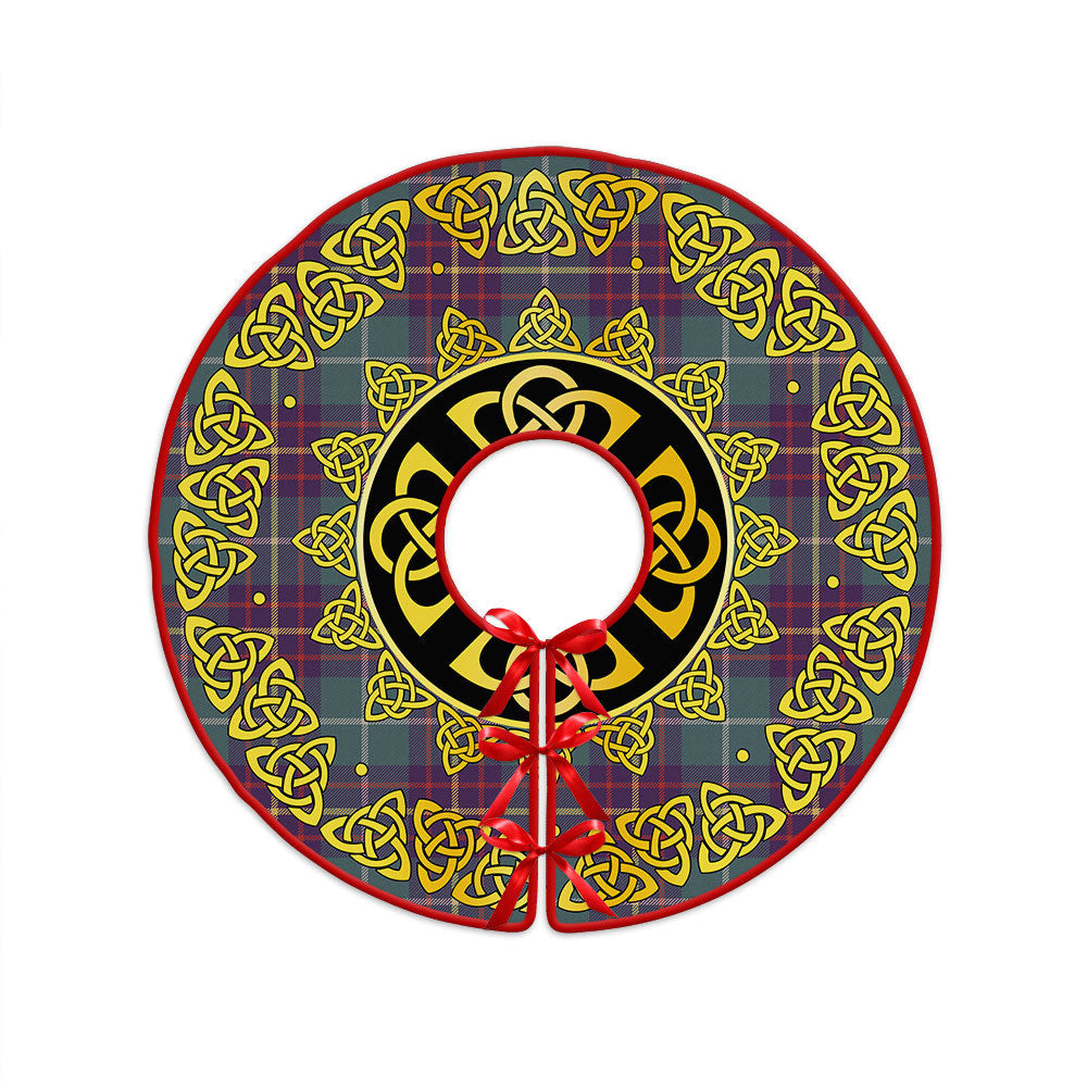 ScotsTee Shop Scottish Inglis Weathered Clan Crest Tartan Christmas Tree Skirt Golden Celtic Heritage