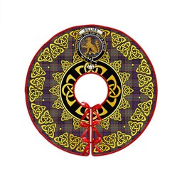 ScotsTee Shop Scottish Gillies Weathered Clan Crest Tartan Christmas Tree Skirt Golden Celtic Heritage