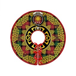 ScotsTee Shop Scottish Kerr Ancient Clan Crest Tartan Christmas Tree Skirt Golden Celtic Heritage