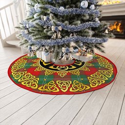ScotsTee Shop Scottish Lennox Modern Clan Crest Tartan Christmas Tree Skirt Golden Celtic Heritage