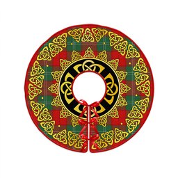 ScotsTee Shop Scottish Lennox Modern Clan Crest Tartan Christmas Tree Skirt Golden Celtic Heritage