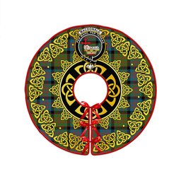 ScotsTee Shop Scottish MacDonald (Donald) Ancient Clan Crest Tartan Christmas Tree Skirt Golden Celtic Heritage