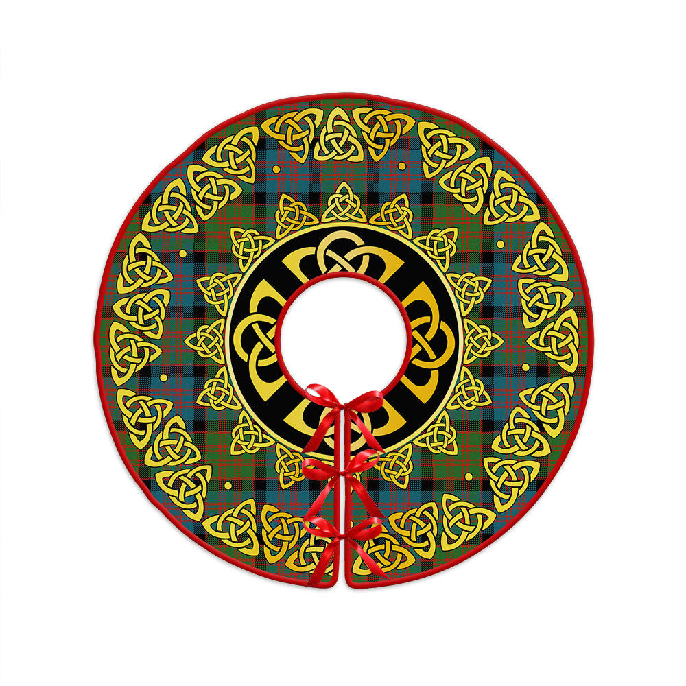 ScotsTee Shop Scottish MacDonald (Donald) Ancient Clan Crest Tartan Christmas Tree Skirt Golden Celtic Heritage