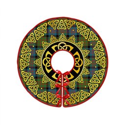ScotsTee Shop Scottish MacDonald (Donald) Ancient Clan Crest Tartan Christmas Tree Skirt Golden Celtic Heritage