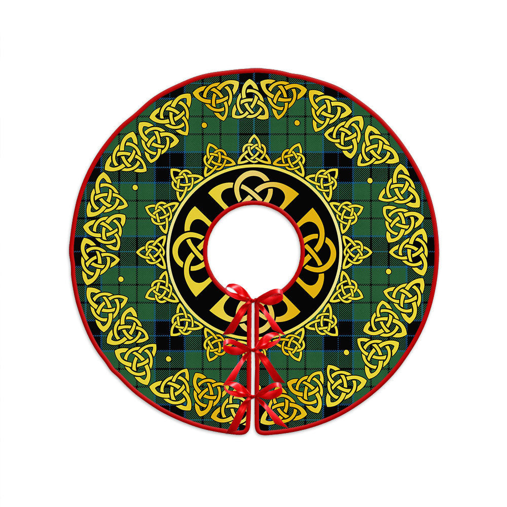 ScotsTee Shop Scottish Innes (Georgina) Clan Crest Tartan Christmas Tree Skirt Golden Celtic Heritage