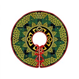 ScotsTee Shop Scottish Innes (Georgina) Clan Crest Tartan Christmas Tree Skirt Golden Celtic Heritage