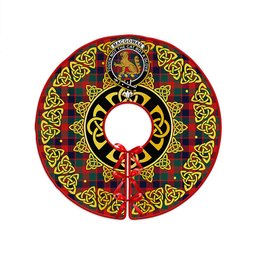 ScotsTee Shop Scottish MacGowan (Gow) Modern Clan Crest Tartan Christmas Tree Skirt Golden Celtic Heritage