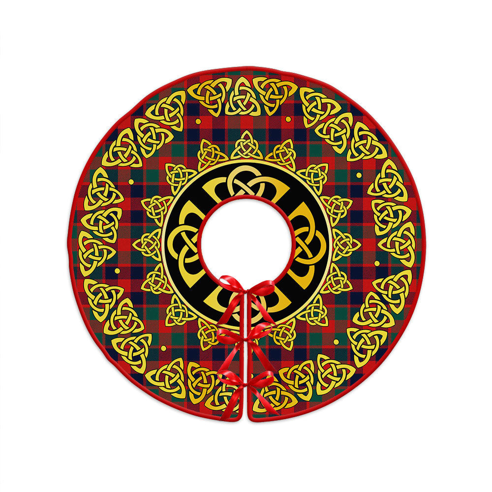ScotsTee Shop Scottish MacGowan (Gow) Modern Clan Crest Tartan Christmas Tree Skirt Golden Celtic Heritage