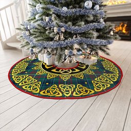 ScotsTee Shop Scottish MacConnell Modern Clan Crest Tartan Christmas Tree Skirt Golden Celtic Heritage