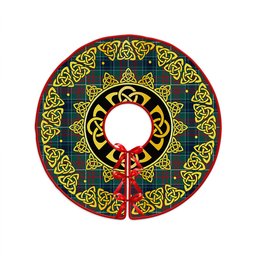 ScotsTee Shop Scottish MacConnell Modern Clan Crest Tartan Christmas Tree Skirt Golden Celtic Heritage