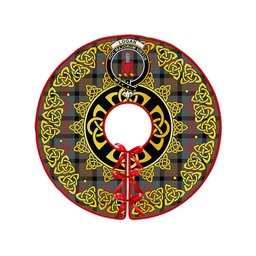 ScotsTee Shop Scottish Logan Weathered Clan Crest Tartan Christmas Tree Skirt Golden Celtic Heritage