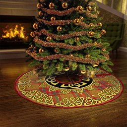 ScotsTee Shop Scottish MacBrair Modern Clan Crest Tartan Christmas Tree Skirt Golden Celtic Heritage