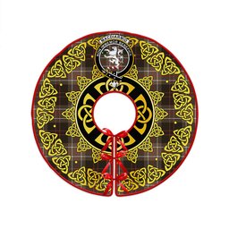 ScotsTee Shop Scottish MacDiarmid Weathered Clan Crest Tartan Christmas Tree Skirt Golden Celtic Heritage