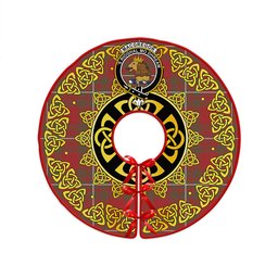 ScotsTee Shop Scottish MacGregor (Gregor) Weathered Clan Crest Tartan Christmas Tree Skirt Golden Celtic Heritage