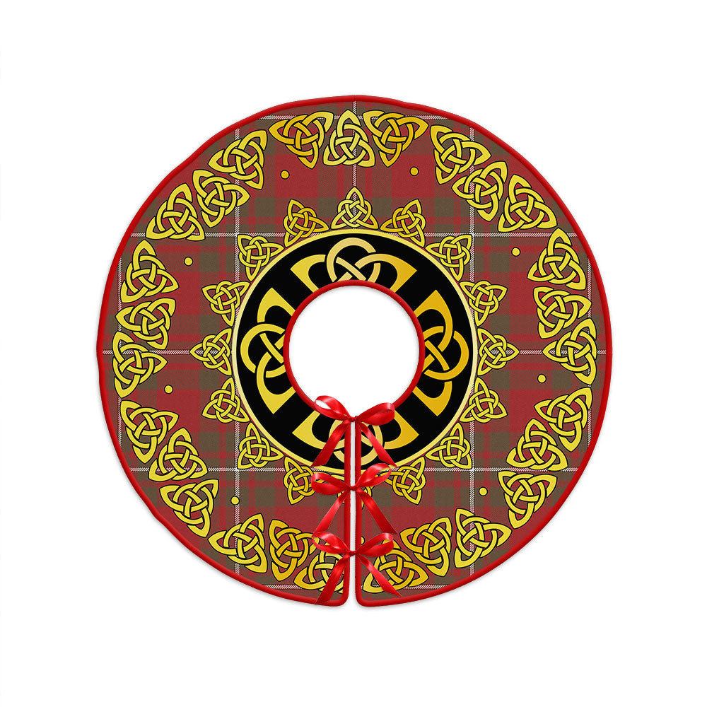 ScotsTee Shop Scottish MacGregor (Gregor) Weathered Clan Crest Tartan Christmas Tree Skirt Golden Celtic Heritage