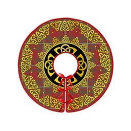 ScotsTee Shop Scottish MacGregor (Gregor) Weathered Clan Crest Tartan Christmas Tree Skirt Golden Celtic Heritage