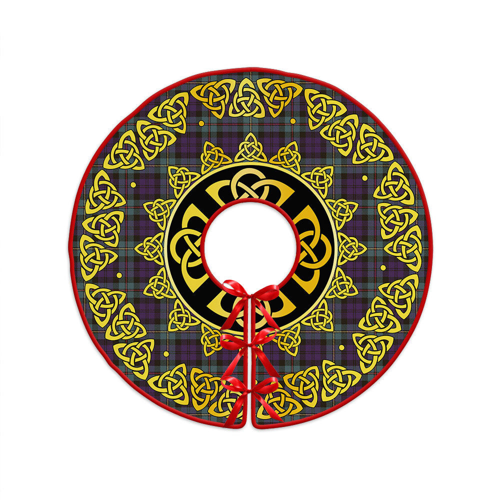 ScotsTee Shop Scottish MacEwan Weathered Clan Crest Tartan Christmas Tree Skirt Golden Celtic Heritage