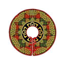 ScotsTee Shop Scottish Gillespie Ancient Clan Crest Tartan Christmas Tree Skirt Golden Celtic Heritage