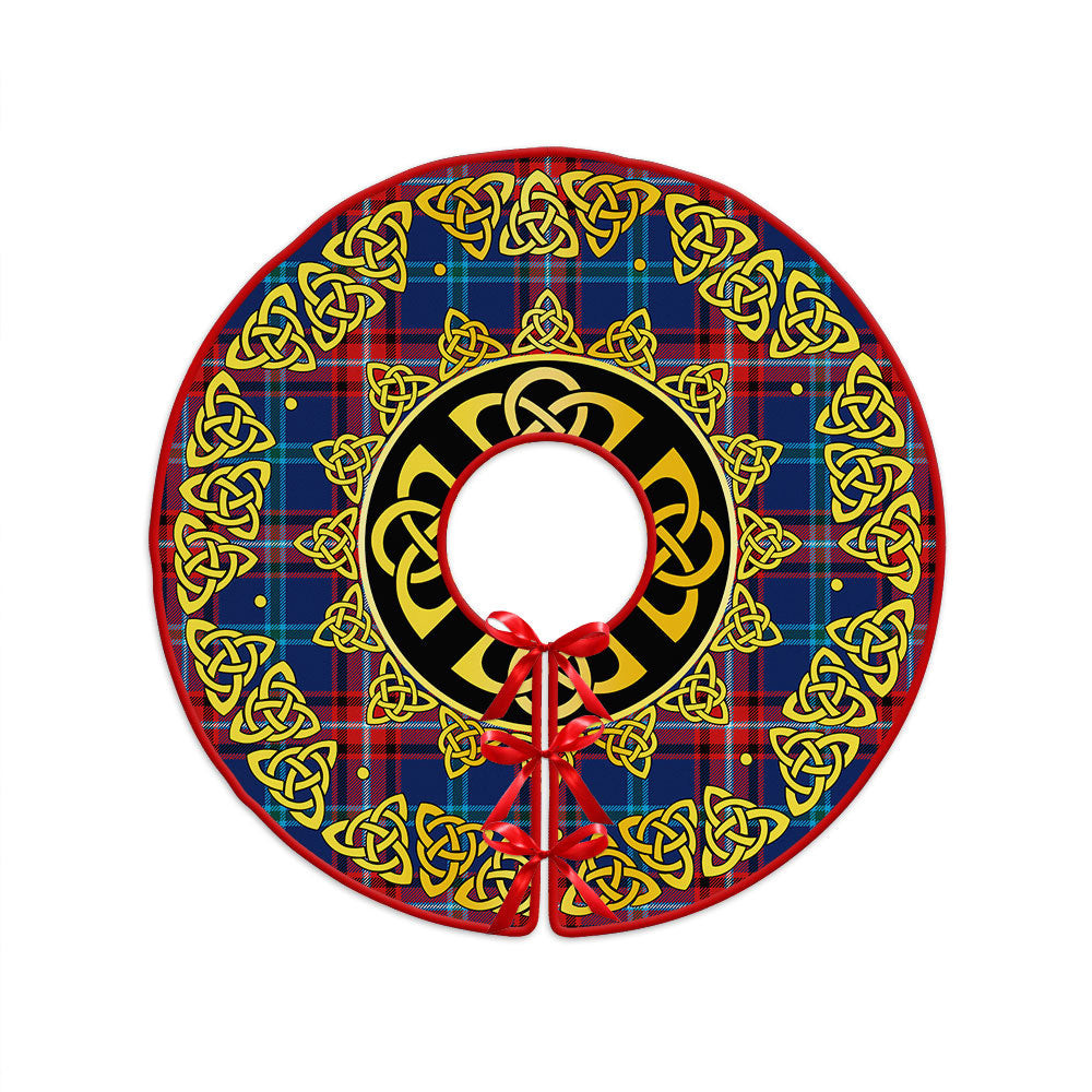 ScotsTee Shop Scottish Glenn Modern Clan Crest Tartan Christmas Tree Skirt Golden Celtic Heritage