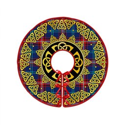 ScotsTee Shop Scottish Glenn Modern Clan Crest Tartan Christmas Tree Skirt Golden Celtic Heritage