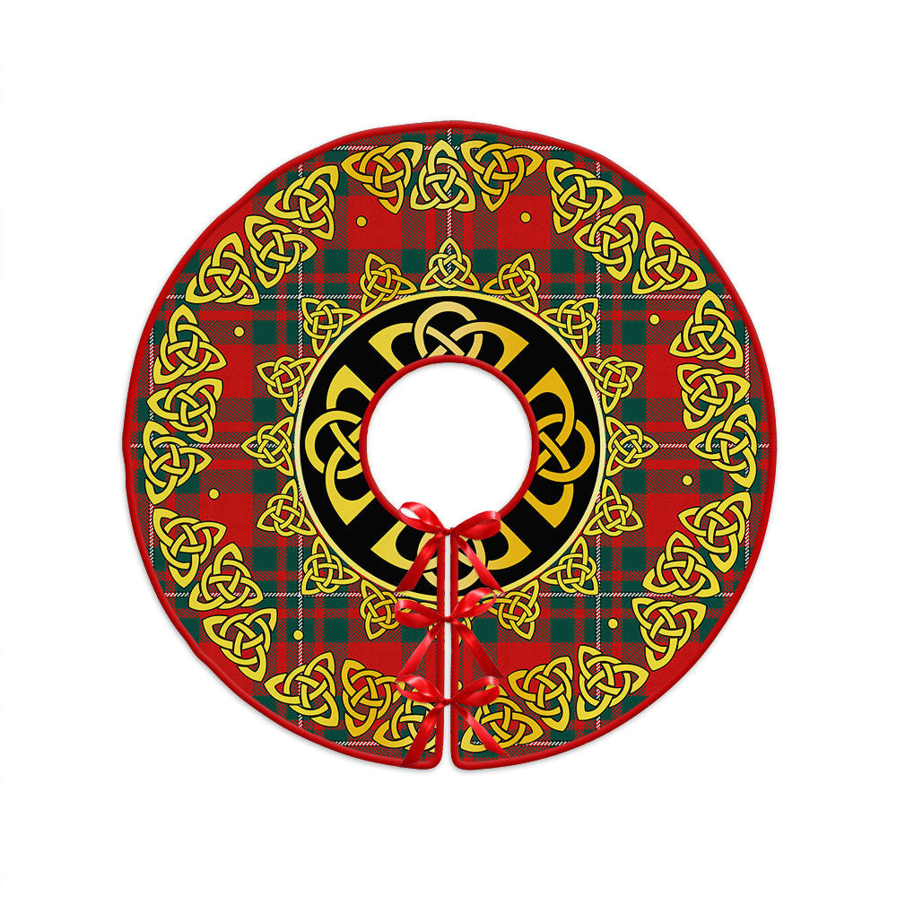ScotsTee Shop Scottish MacGregor (Gregor) Modern Clan Crest Tartan Christmas Tree Skirt Golden Celtic Heritage