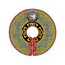 ScotsTee Shop Scottish Halliday (Holliday) Modern Clan Crest Tartan Christmas Tree Skirt Golden Celtic Heritage