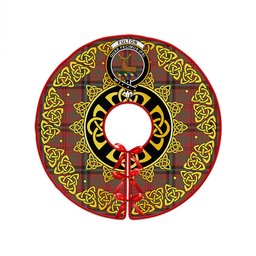 ScotsTee Shop Scottish Fulton 1999 Weathered Clan Crest Tartan Christmas Tree Skirt Golden Celtic Heritage