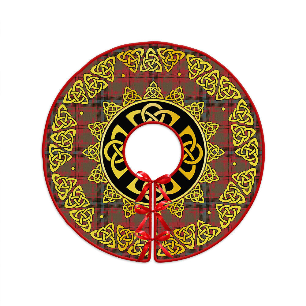 ScotsTee Shop Scottish Fulton 1999 Weathered Clan Crest Tartan Christmas Tree Skirt Golden Celtic Heritage