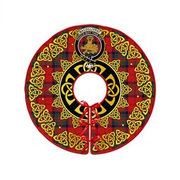 ScotsTee Shop Scottish MacGillivray Modern Clan Crest Tartan Christmas Tree Skirt Golden Celtic Heritage