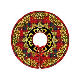ScotsTee Shop Scottish MacGillivray Modern Clan Crest Tartan Christmas Tree Skirt Golden Celtic Heritage