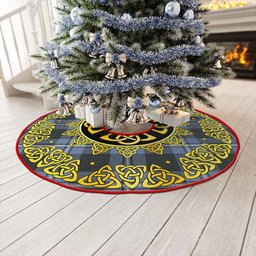 ScotsTee Shop Scottish Irvine Weathered Clan Crest Tartan Christmas Tree Skirt Golden Celtic Heritage