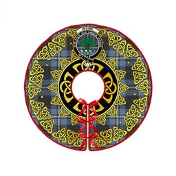 ScotsTee Shop Scottish Irvine Weathered Clan Crest Tartan Christmas Tree Skirt Golden Celtic Heritage